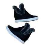 Jessica Carlyle Suede Fur Trim Sneaker Booties Photo 3