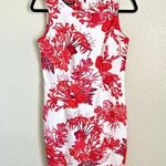 Mario Serrani NEW  Italy Stretch Shift Dress Women's Size 4 Red Floral Sleeveless Photo 0