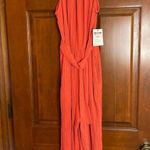 Bella Dahl Smocked back Cami jumpsuit in Papya red Photo 6