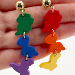 Cute Colorful Kawaii Dinosaur Earrings , Dinosaur Dangle earrings, Dinosaur Photo 0
