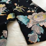 Ann Taylor | Floral Navy Blue Crewneck Blouse Photo 3