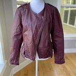 Moda Vintage International Oxblood Burgundy Red Leather Moto Jacket Size XS Photo 14