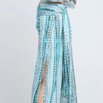 NWT ZHU Ulma Wrap Top Wide Leg Pants Set Blue XS Photo 4