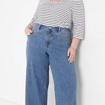 Lane Bryant Jeans 20 Short Flex Magic Waist Mid Rise Wide Leg Denim Western Yoke Photo 4