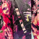 Chico's Chico’s Additions Colorful Metallic Leaf Print Lightweight Long Sleeve Jacket Photo 2