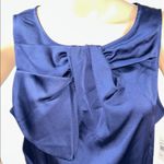 Ny Collection  Blue Tie Front Bib Collar Blouse Photo 1