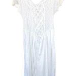 American Vintage Vintage 90s White Lace Princess Midi Lingerie Dress Bridal Bachelorette Angel Photo 0
