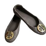 Tory Burch Quilted Minnie (Dust Storm/Gold) Flats, Sz 8.5 Photo 0