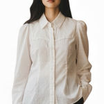 CAROLINE CONSTAS AMBROSE WHITE WESTERN STYLE BUTTON DOWN BLOUSE SIZE XS Photo 0