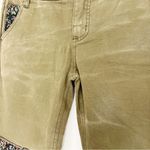 Free People Green Floral Patch Knees Jeans Size 2 Photo 3