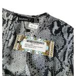 Boohooo Gray & Black Animal Print Bell Sleeve Dress Size 16 NWT | 44-35 Photo 3