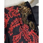 Chico's  3 US XL Womens Black Red Embroidered Beaded Jacket Paisley Holiday Photo 2