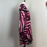 Natori Pink Abstract Swirls Long Sleeve Pullover Shift Dress Size 12 New Photo 4