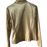 FRIDA G (M) GOLD FAUX LEATHER JACKET WITH PLEATED FRONT WITH 2 FRONT POCKETS Size M Photo 1