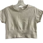 Aerie Offline by Women's White Cropped Crew Neck T-Shirt Size M Casual Top y2k Photo 0