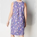 J. Jill Linen Sleeveless Floral Dress w Pockets Purple Medium LARGE Photo 1