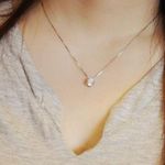 Anthropologie 925 Stamped Solitaire Box Chain Necklace  Photo 1