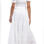 JENNIFER & GRACE WHITE EYELET SMOCKED SET BLOUSE MAXI SKIRT LARGE Photo 9