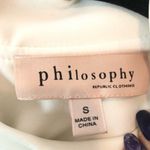 Philosophy White Crop Front High Low Mock Neck Scuba Top Size S Photo 3