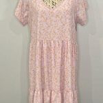 NWT Sadie & Sage floral print baby doll mini dress L Pink Size L Photo 0