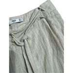 MNG Suit Women’s Light Tan Striped Wide Leg Overlap Wrap Pants Sz S Linen Blend Photo 5