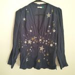 RIXO London Navy Embellished Star V Photo 3