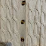 PRETTYGARDEN Beige/Cream Cable Knit Open Front Button Down Cardigan Sweater Photo 3