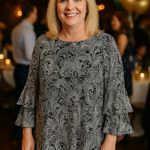 Michael Kors  Black Ruffled Flutter Sleeve Blouse Photo 10