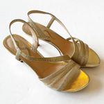 Nina  Gilt Metallic Strappy High Heel Sandal Size 7.5 Women’s Wedding Party Dance Photo 7