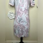 Nike Gray, Purple, Pink & White Sheath Athleisure Midi Dress Size Large Photo 3