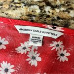 American Eagle Red Daisy Crop Top Boho Beach Peasent Y2k Retro Preppy Casual M Photo 9