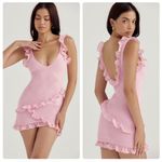 House Of CB 'Tania' Pink Quartz Ruffle Mini Dress NWT Size L Photo 1