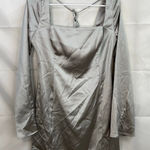 Wild Fable  women's metallic satin bell sleeve‎ bodycon square neck mini dress S Photo 0