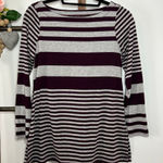 Sunday Grey Burgundy Striped‎ Long Sleeved Shirt Size X Small Purple Photo 0