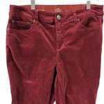 st. john's bay  Burgundy Corduroy Straight Leg 5 Pocket Hemmed Pants womens 14 Photo 2