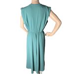 ZARA Dress Green Slit Midi Pleated Sleeveless Beachy Boho Party Sz S 4/6 No Belt Photo 5