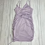 Revolve  Lavender Vneck Bodycon Rouched mini dress Medium Photo 7