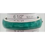 ANDREW HAMILTON CRAWFORD 925 Silver Teal Cuff Botanical Vine Modernist Bracelet Green Photo 1