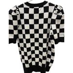Boutique Short Puff Sleeve Checker Sweater  Photo 1