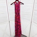 Anthropologie Abel The Label Tropical Floral Charlotte Halter Boho Maxi Dress Purple Pink XS Photo 9