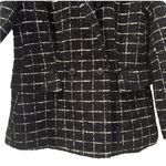 ON 34th Black White Tweed Double Breasted Blazer Jacket Women Size 6 Classic Photo 4