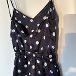 Victoria's Secret  Polka Dot Silky Romper XS‎ Black Adjustable Straps Photo 5