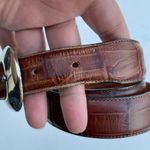 Brighton ONYX Belt Brown Leather Faux Gator Size 42 Photo 1