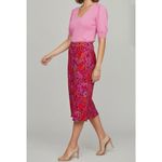 Sézane  Sandy Midi Skirt, Fuchsia Floral, FR44/US12 Photo 2