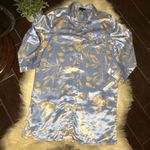 Bed of roses satin baby blue/pink button up nightgown sz medium Blue Photo 0