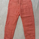 Athleta  Retreat Linen Pant Pink Lightweight Easy Care Secure Pockets Photo 0