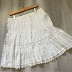 Vintage Peasant Skirt cotton eyelet embroidery lace mini womens White (large) Photo 3