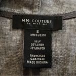 MM Couture by Miss Me Linen Blend Waterfall High Neck Vest Gray Combo S Photo 2