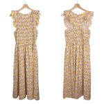 Cool Mode Ditsy Floral Smocked Bodice Midi Dress Yellow Size L Photo 8