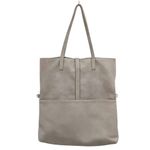 Moda Luxe Tote Shoulder Bag Pebbled Leather Suede Tan Beige Photo 3